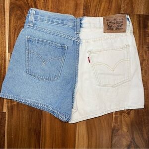 Levi's Two-Tone Kids Denim Shorts - Blue & White